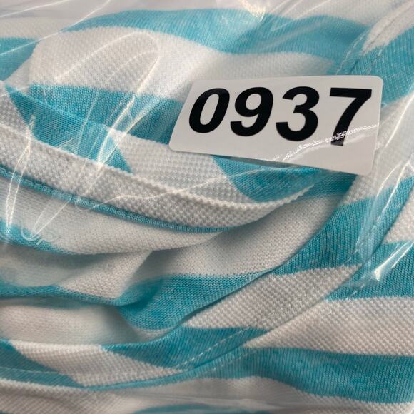 Vineyard Vineyards Performance Top Women’s XL  White & Teal Striped Nautical - Picture 7 of 7